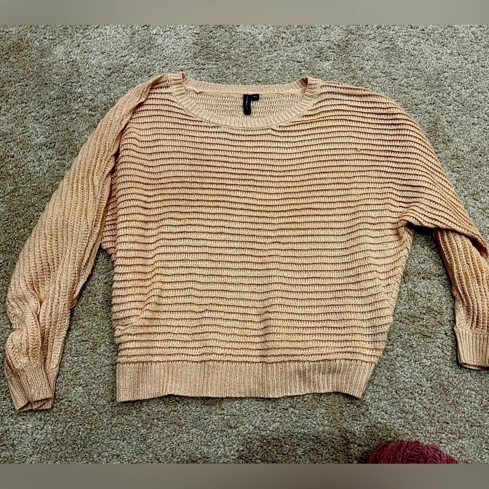 Lightweight peach colored oversized sweater